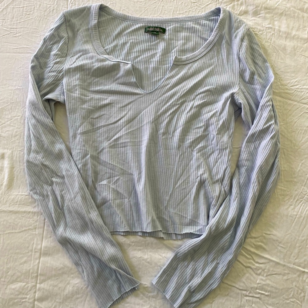 Baby blue ribbed long sleeve